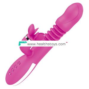 12speed   USB  rechargeable  telescopic heated  silicone   vibrator for women