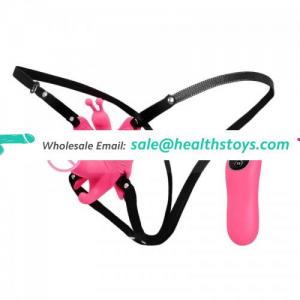 30 frequency Wireless remote function butterfly wearable vibrator dildo strap on butterfly vibrator