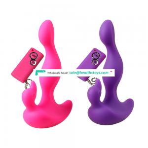 4 frequency black anal vagina vibrator with cock ring