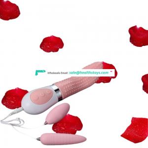 7 Speed AV Magic Wand with Double Love Eggs Soft G-spot Massager Tongue Shape Vibrator