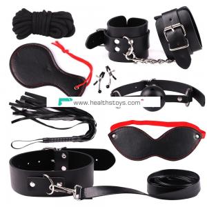 Bondage and Fetish 8 Pieces/Kit PU Leather Erotic Adult Games Items for Couples
