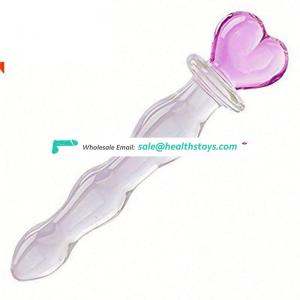 Crystal clear anal beads butt plug sex toy female masturbation Glass Studded Dildo