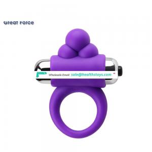 New design powerful silicone sex toys vibrating penis cock ring for men