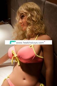 Realistic Lifelike full body solid silicone sex love doll Blond hair