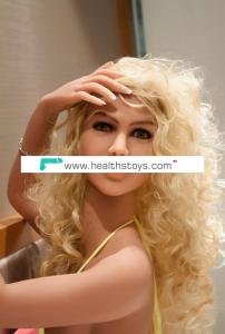 Realistic Lifelike full body solid silicone sex love doll Blond hair
