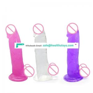 Small Realistic Crystal Dildo Anal Silicone Penis Artificial Waterproof Dick with Suction Cup Adult Sex Toys Dildos for Women
