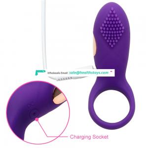 12 Speed Delay Ejaculation Clitoris Stimulator Cock Vibrating Ring Sex Toys Rechargeable Cock Ring For Men Couple