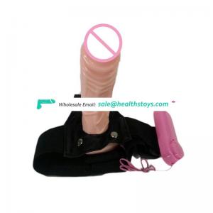 2017 high quanlity realistic penis wearable vibrating dildo with belt sex toy