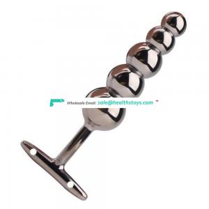 5 Beads Anal Sex Toys Novelty Erotic Metal Anal Plug Stainless Steel Butt Plug