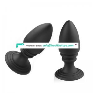Adult Couple Sex Masturbation Toy Soft Butt Plug Black Silicone Rubber Wireless Anal Plug