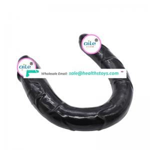 Artificial dildos penis Rubber double headed silicone ended dildo