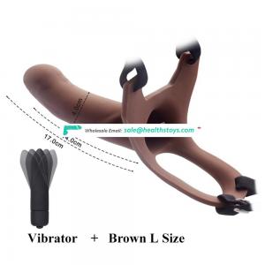 Big Size Silicone Hollow Strap On Dildo Penis Extender Enlarger Male Realistic Dildo + Bullet Vibrator Strapon Dildo