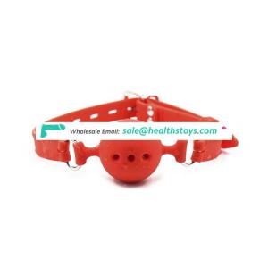 Bondage Toys Full Silicone Ball Mouth Gag with Air hole and Adjustable Belt
