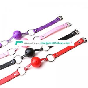 Factory Wholesale Classic style soft PU belt with soft mouth ball gags,open her mouth enjoy sex love passion