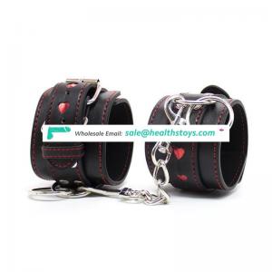 Factory wholesale PU Leather with heart hollow adult toys sex adult handcuffs