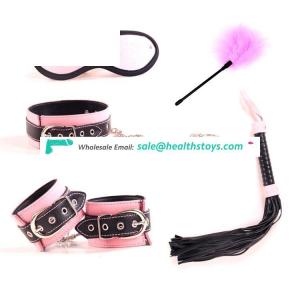High Quality Sweet Pink leather 5pcs/set For Couples Bondage Restraint Toys