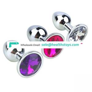 Hign quality 3pcs in a set Stainless Steel Anal Plug Metal Jeweled Butt Plug