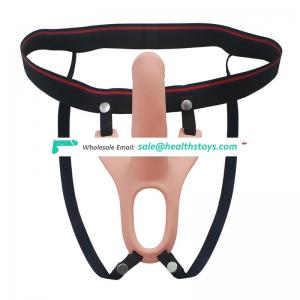 Hollow Strap-On Harness Extender Bigger Penis Flesh Dildo Sleeve Realistic Increase Penis Size & Strength Adult Sex Toy for Man