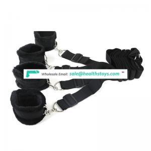 Long plush handcuffs Customized body restraints bdsm bondage slave bed restraints
