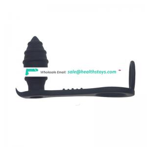 Male anal plug backcourt silicone thread anal straight for adult sex products