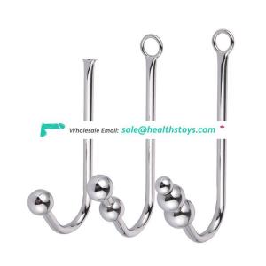 Metal Butt Plug Anal Sex Toys for men Stainless Steel Anal Hook with Beads