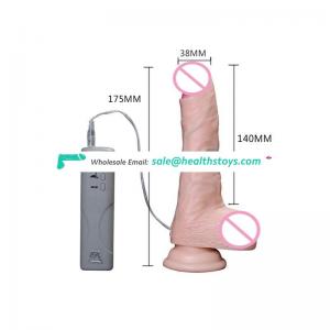 New China Online Rubber Penis Sex Toy 8 Speeds Silicone Vibrating Huge Realistic Dildo