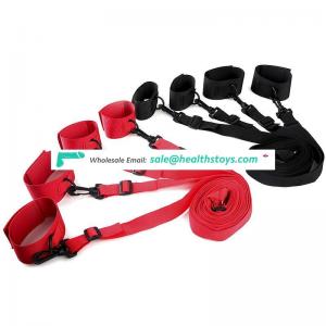 Plastic hook ribbon handcuffs Customized sex toys bondage male female game bed restraints