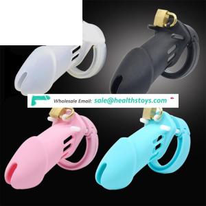 Silicone Male Chastity Device Penis Lock with 5 Different Size Ring