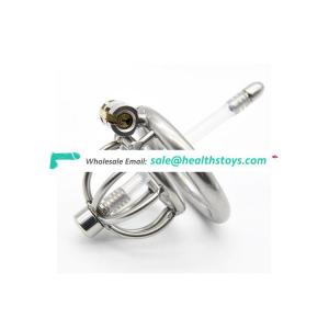Stainless Steel Male Chastity Cage Device with Penis Plug Urethral Tube